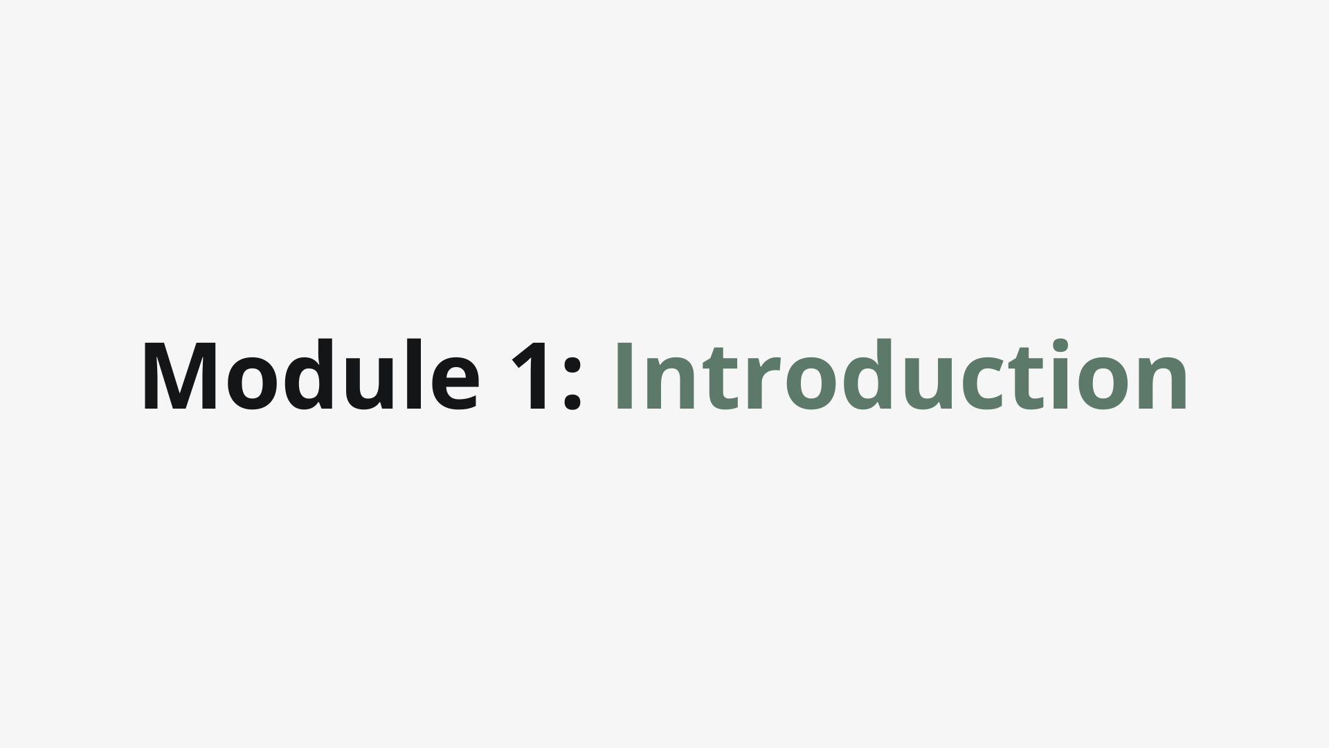 Introduction to this course