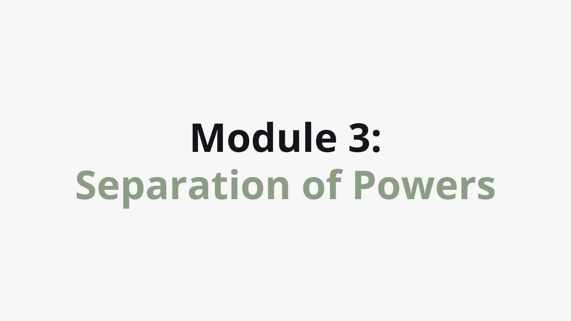 Separation of Powers