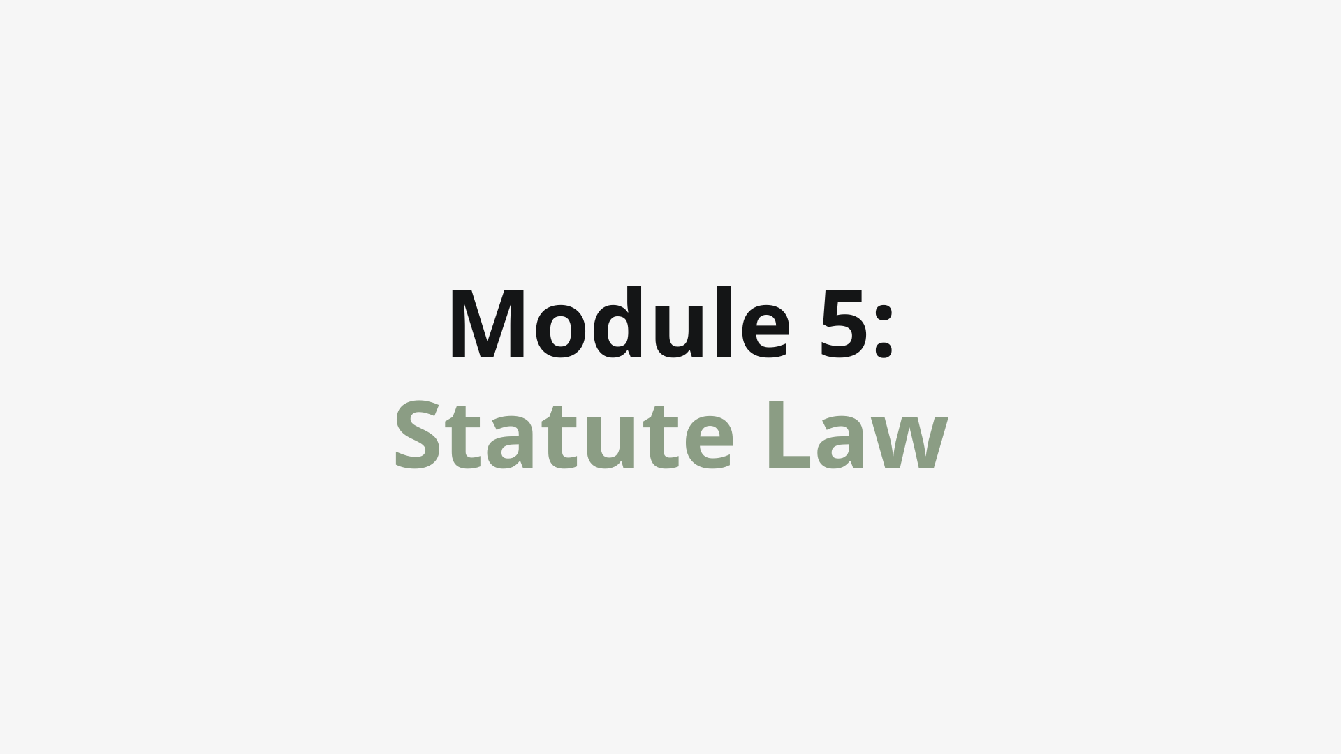 Statute Law