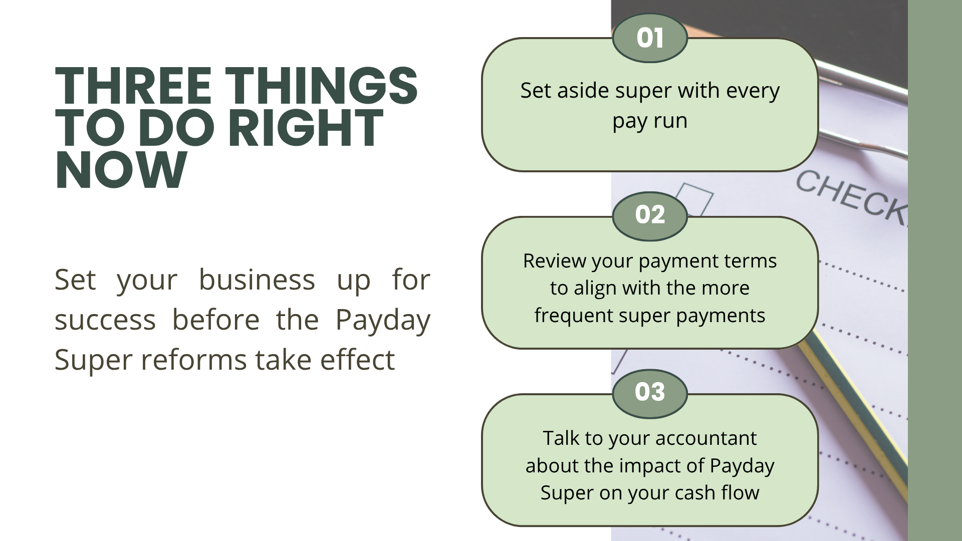Three things to do right now